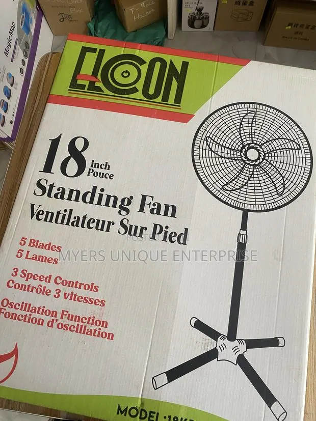 Big Standing Fan 18inch-Elcon 5 Blades for Rooms,Shops,Offices Etc · Photo 1