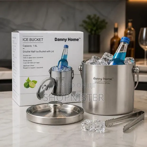 1.6l Stainless Steel Ice Bucket With Lid | Double Wall Cooler · Photo 1