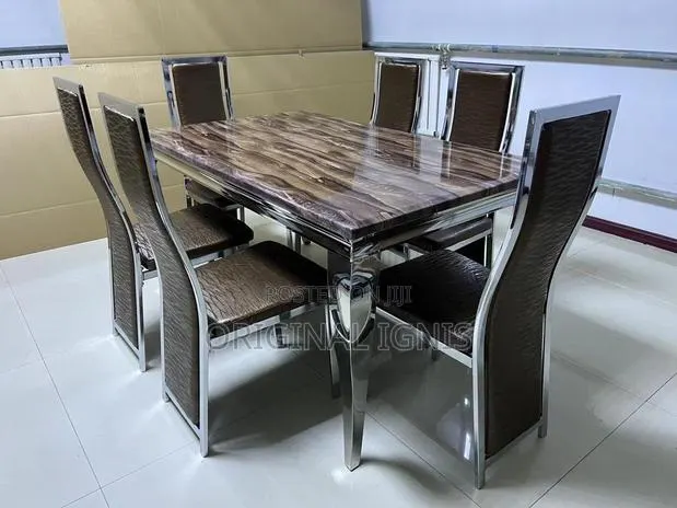 Marble Dinning Table With 6 Chairs · Photo 1