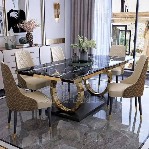 Marble Dining Set With 6 Chairs · Photo 1
