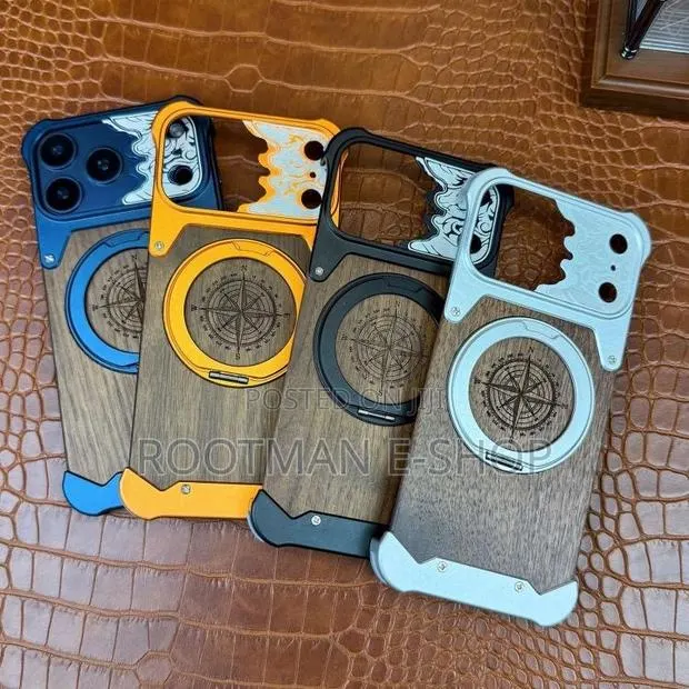 iPhone 17 Pro Max Horse-Face Walnut 360 Holder Magnetic Phone Case · Photo 1