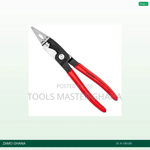Plier for Electrical Installation 200mm 8 Inch Red - K- · Photo 1
