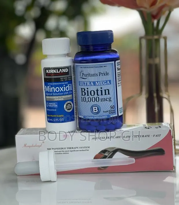 Kirkland Minoxidil + Biotin + Derma Roller Hair Regowth Pack · Photo 1