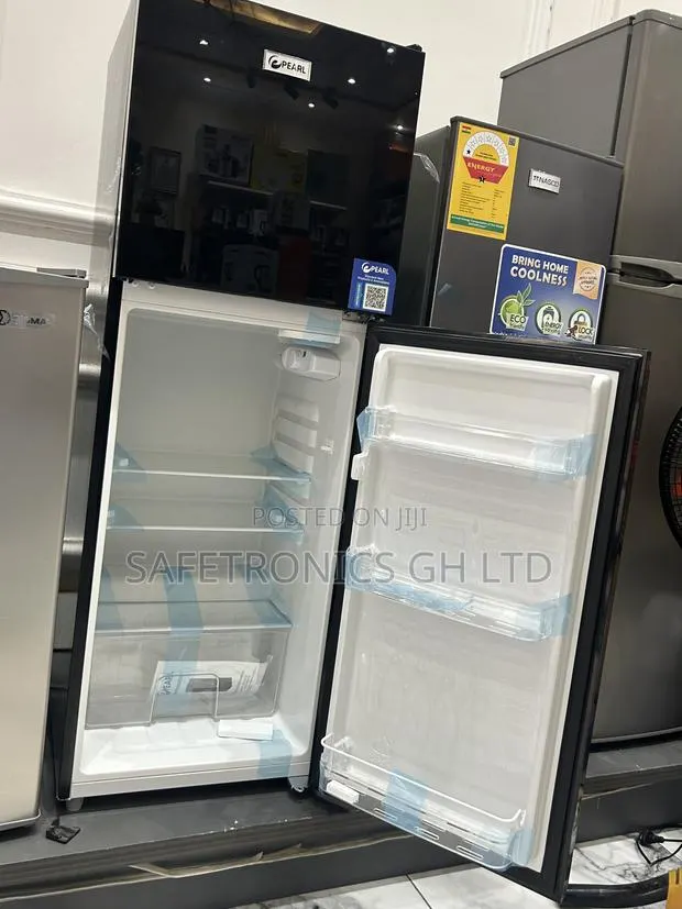 Classic Best Black Glass 2 Doors Top Freezer Pearl Refrigerator · Photo 1