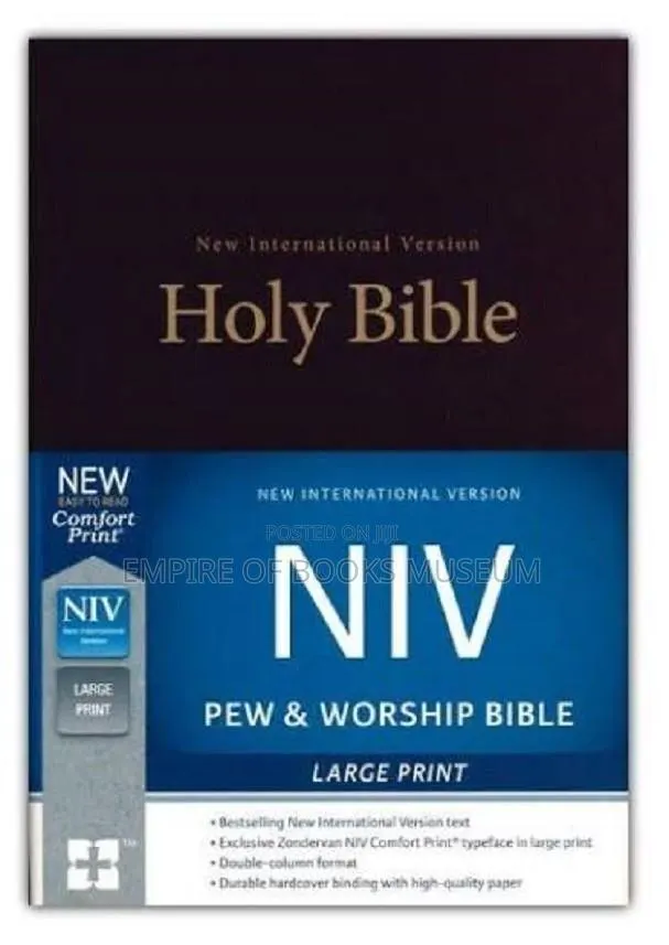 NIV Pew Worship Bible Large Print Zondervan Black Hardcover · Photo 1