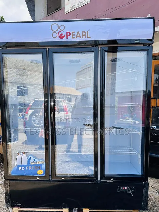 A New White Pearl PVC-150 Display Fridge Pearl Three Doors · Photo 1