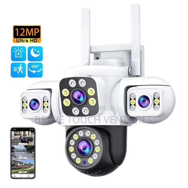 12MP Wifi 3 Lens CCTV Security Camera Two Way Audio Night Vision · Photo 1