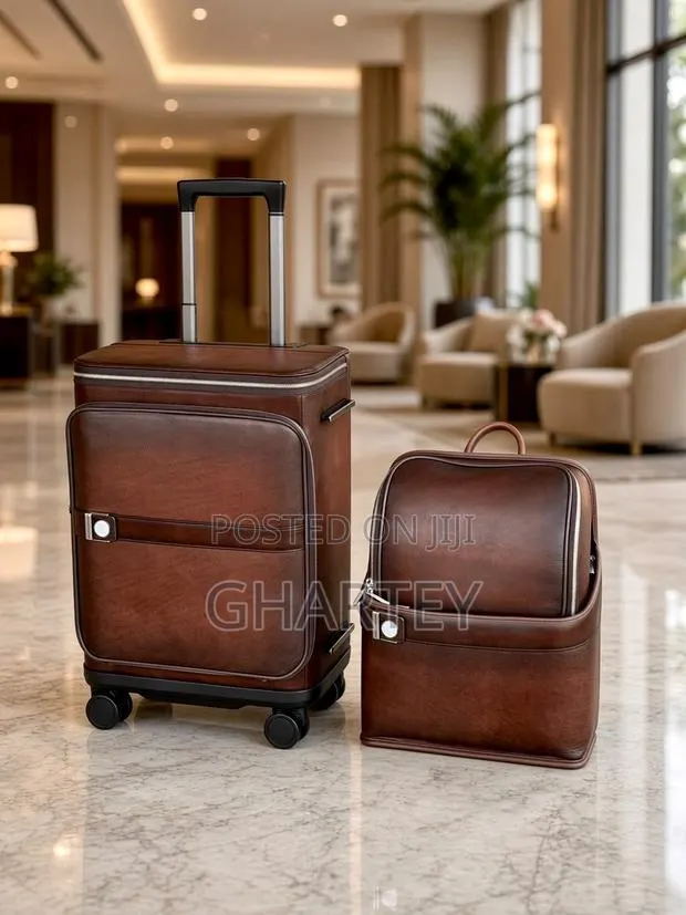 Luxury 2-Piece Travel Luggage Set –Premium Leather Carry-on Backpack · Photo 1