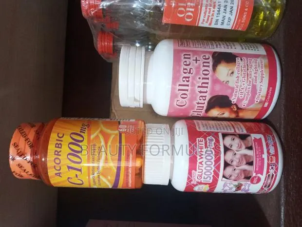 Glutathione Collagen,Gluta White and Acorbic Capsules ,Set