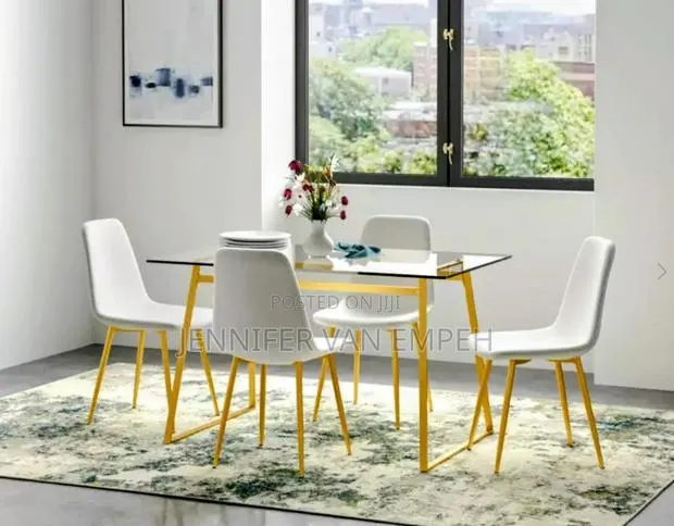 47"x32" Rectangle Modern Glass Dining Table - 47"x32"x30 · Photo 1