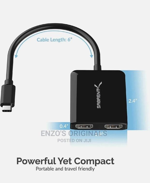 Usb-c To Dual Hdmi Multiple Display Adapter Sabrent Branded · Photo 2