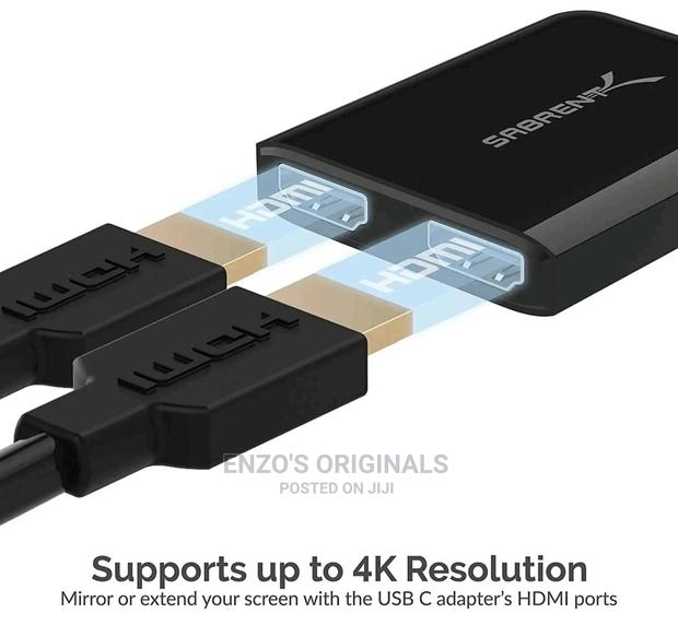 Usb-c To Dual Hdmi Multiple Display Adapter Sabrent Branded · Photo 3