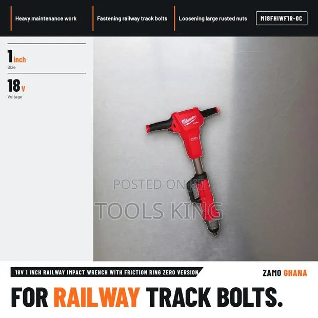 18V 1 Inch Railway Impact Wrench With Friction Ring Ze - M18fhiwf1r-0c · Photo 1