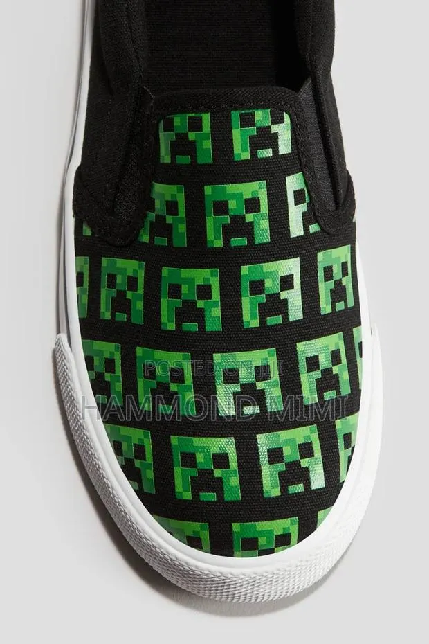 Printed Canvas Slip-on Trainers · Photo 1