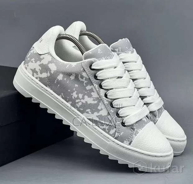 Numeris Atelier Cloud Grey and White Canvas Unisex Sneakers