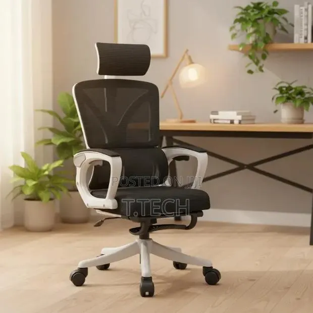Ergonomic High-Back Mesh Office & Gaming Chair With Footrest