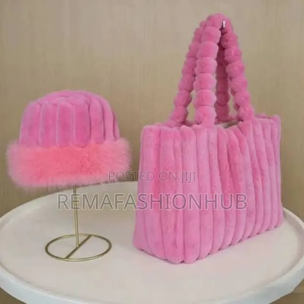 Fluffy Tote Bag With Matching Hat (2in1). Other Colours Available · Photo 1