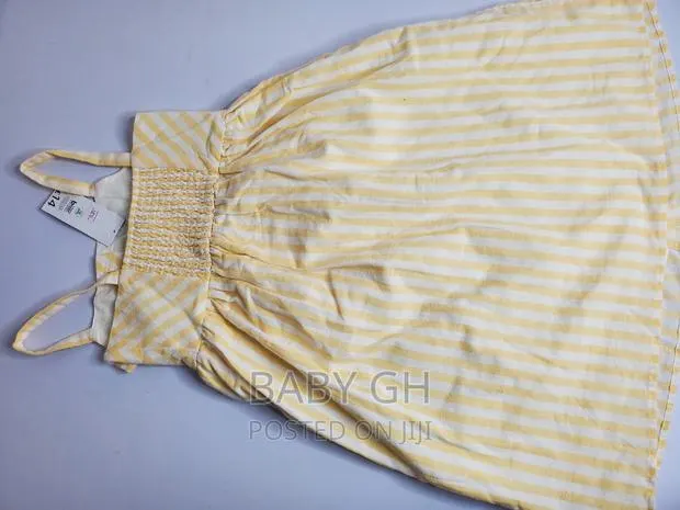 George Baby Yellow and White Girls Dress With Front Pockets · Photo 1