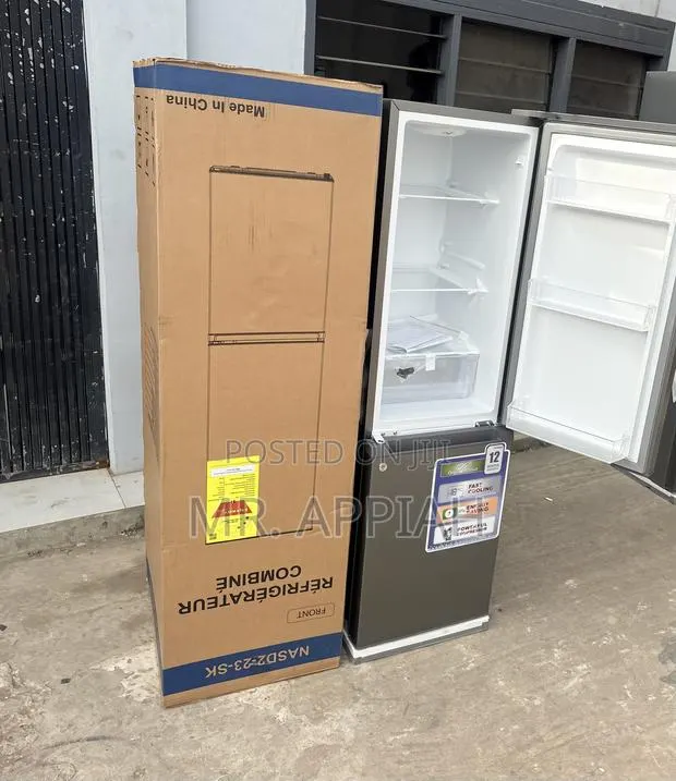 New Nasco Double Door Fridge(3 Stars)Grey · Photo 1