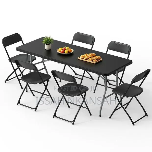 Black Folding Table and Chairs · Photo 1
