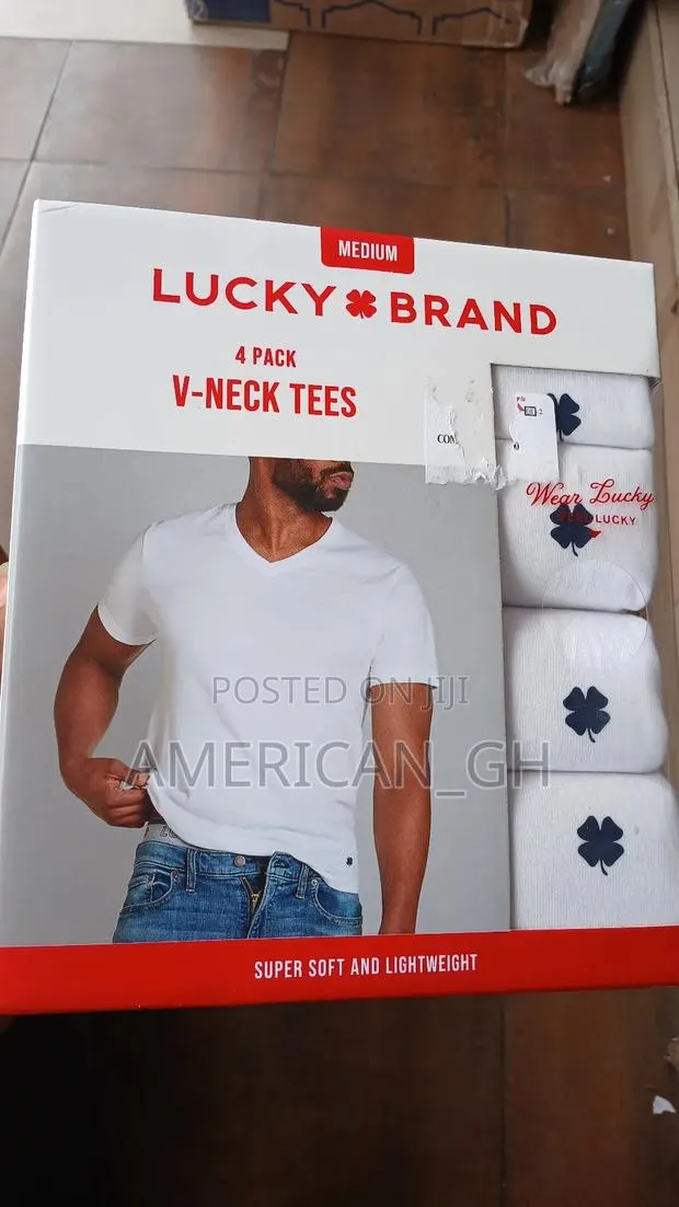 Lucky Brand v-Necks Tees, 4 Pack, (M) · Photo 1