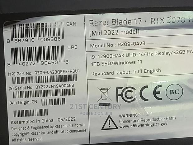New Laptop Razer Blade 32GB Intel Core I9 SSD 1T · Photo 3