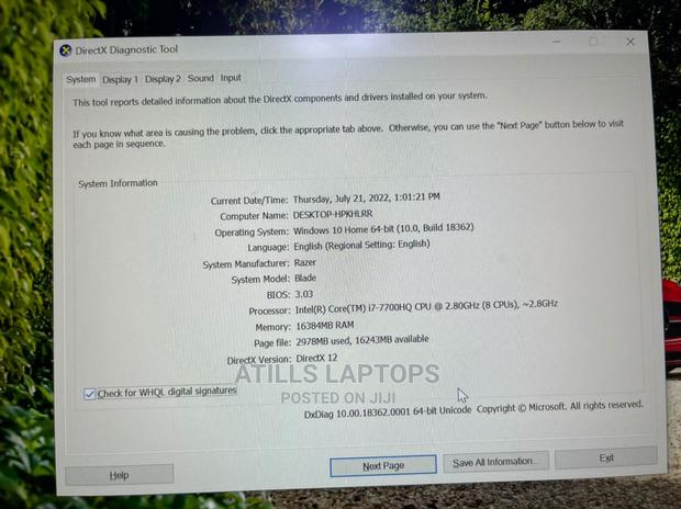 Laptop Razer Blade 16GB Intel Core I7 SSD 1T · Photo 8