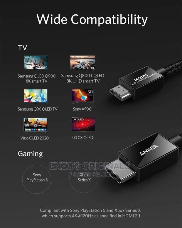 Hdmi 2.1 Cable at 120hz at 60hz 48gbps HDCP2.2 10ft or 3M · Photo 6