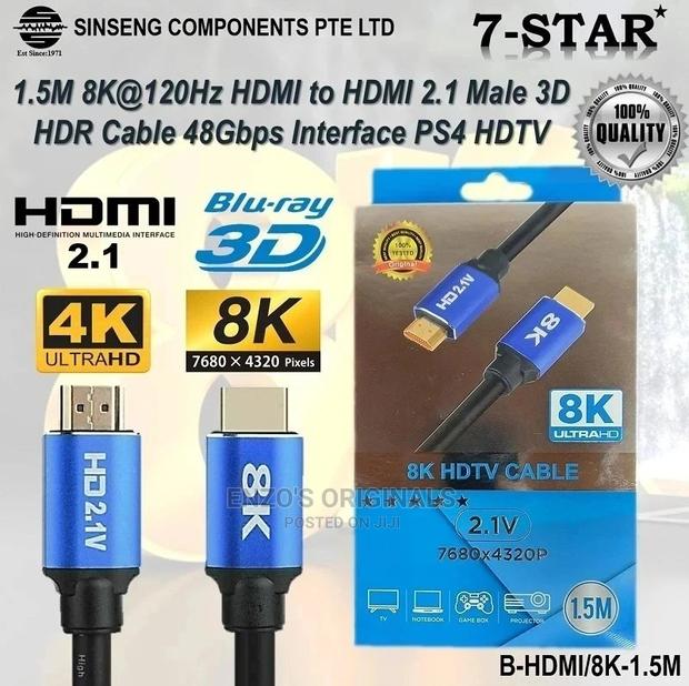 Hdmi 2.1 Cable at 120hz at 60hz 48gbps HDCP2.2 10ft or 3M · Photo 3