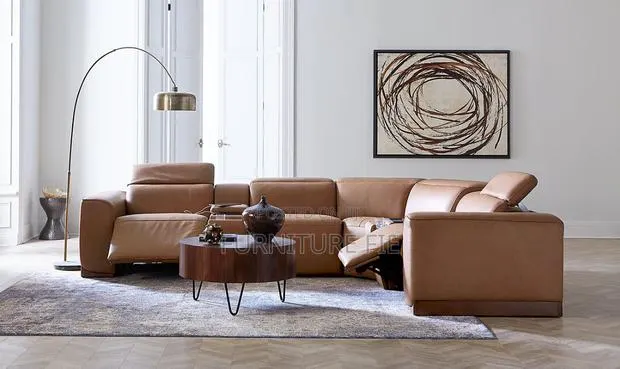 Lovro 6pc Leather Sectional With Recliners Console FRM Usa · Photo 1