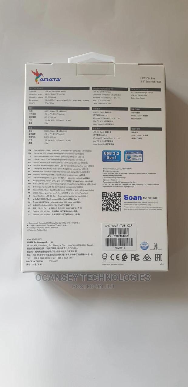 Adata Hd 710m Pro Extenal Hard-Drive 1tb With Shook Proof · Photo 3