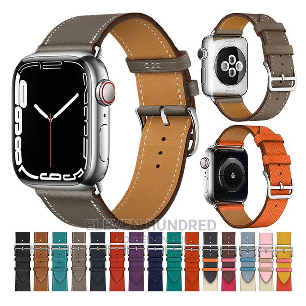 Leather Bracelet Strap Band for Apple Watch Se 7 6 5 4 3 45 · Photo 1