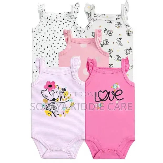 Baby Girls Sleeveless Bodysuits Set With Headbands · Photo 1