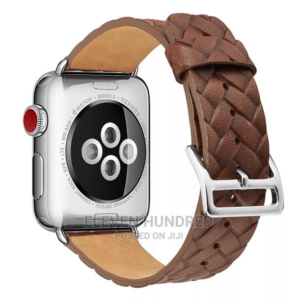 Braided Leather Apple Watch Band for Series9/8/ 7/6/5/4/3 · Photo 1