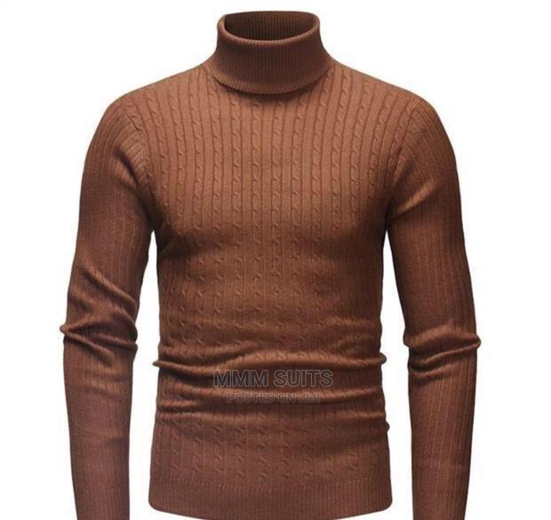Quality Unisex Turtleneck Shirt in Brown · Photo 2