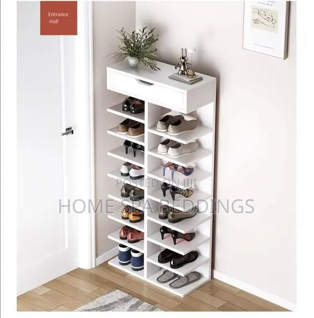 White and Coffee Brown Shoe Rack · Photo 1