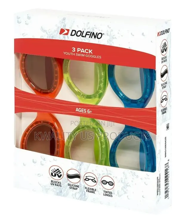 DOLFINO Youth Swimming Goggles - 3 Pack · Photo 1