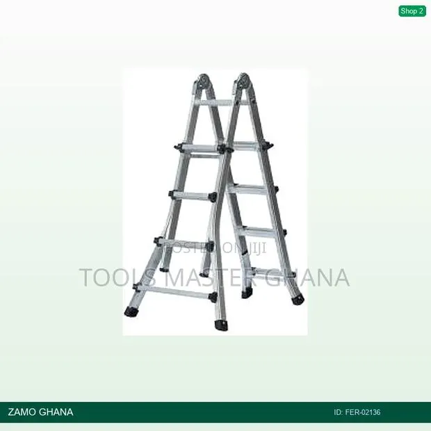 Ferral 4+4 (X2) Telescopic Ladder Aluminium Multi-Purpose - Fer-02136 · Photo 1
