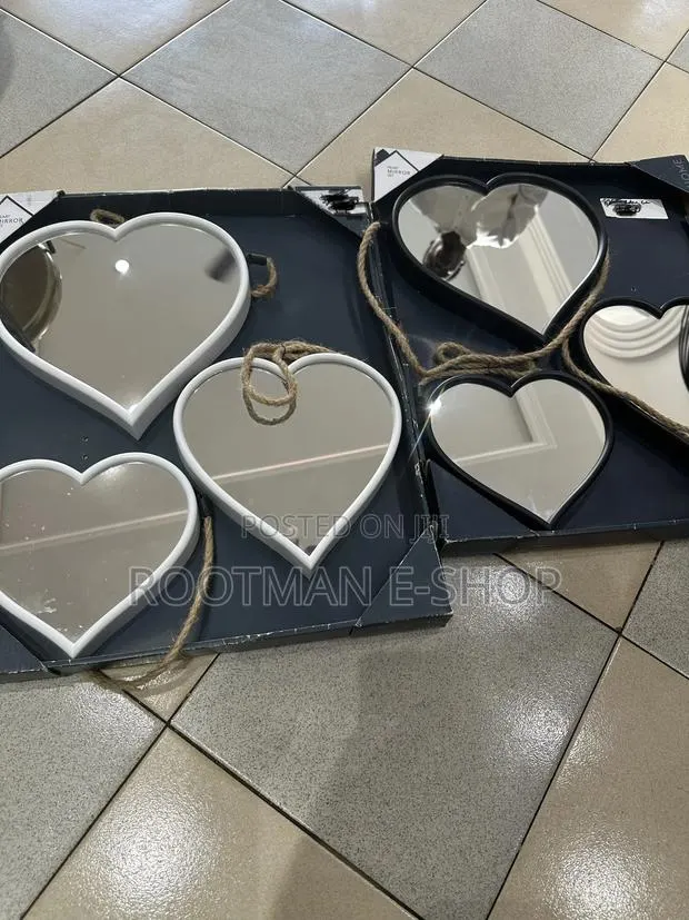 New Set 3 Heart Shaped Hanging Rope Mirrors Frame Jute Rope Mirrors · Photo 1