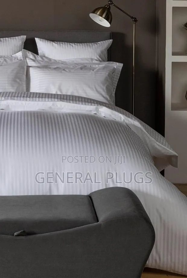 Fresh White Hotel Style ;White Stripped Duvet Cover Only · Photo 1