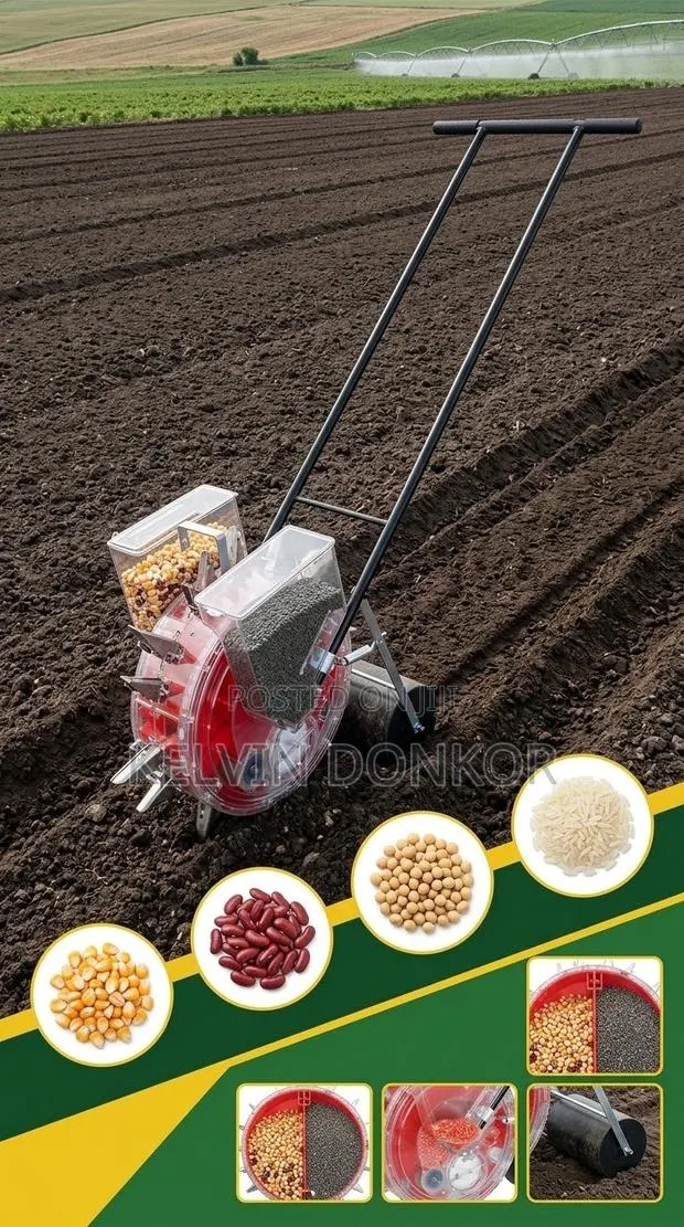 Manual Double-Row Push Seed Fertilizer Planter. · Photo 1