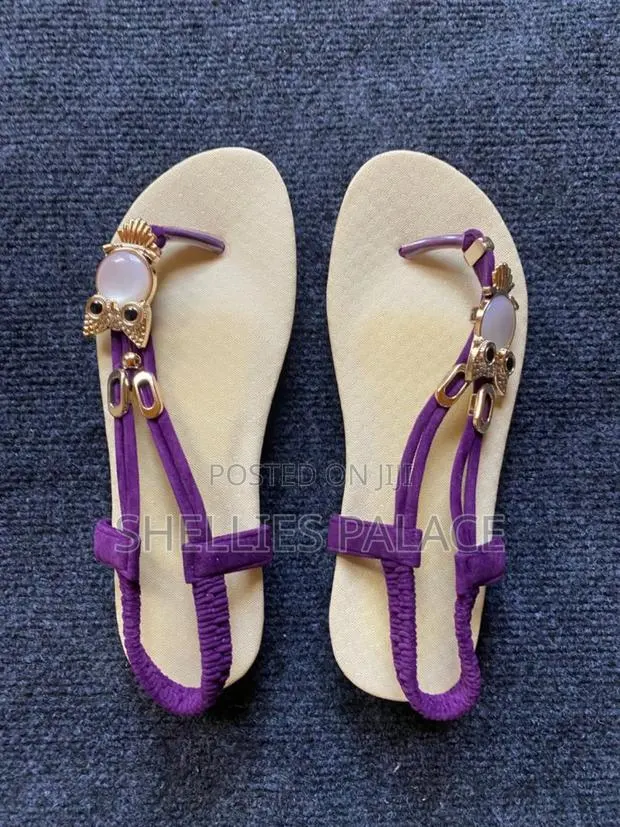Women's Gem Stone Flat Sandals Shoes Bohemian Summer Beach · Photo 1