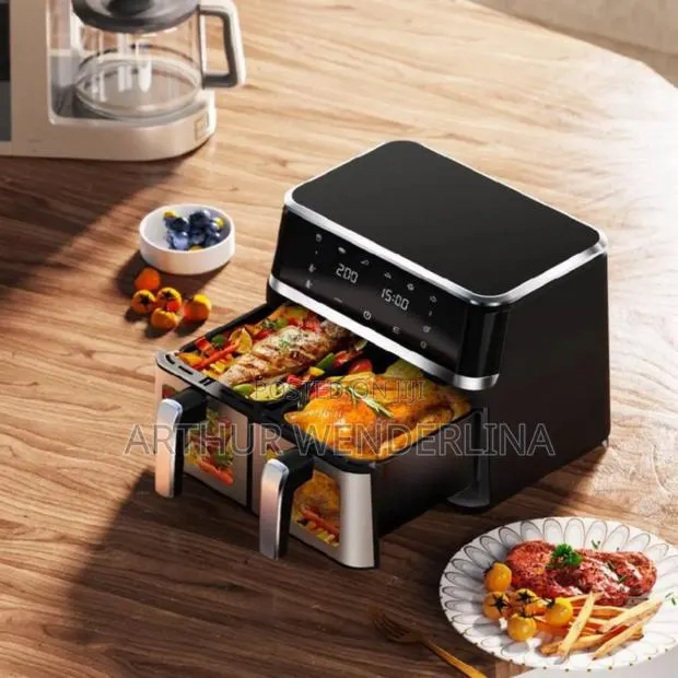 Haley Stainless Steel Digital Air Fryer Modern Square LCD Display · Photo 1