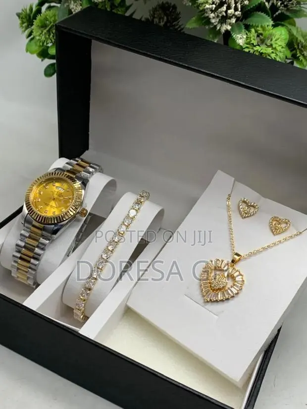 Ladies Rolex Watch & Jewellery Set | Bracelet, Earrings & Necklace Set · Photo 1