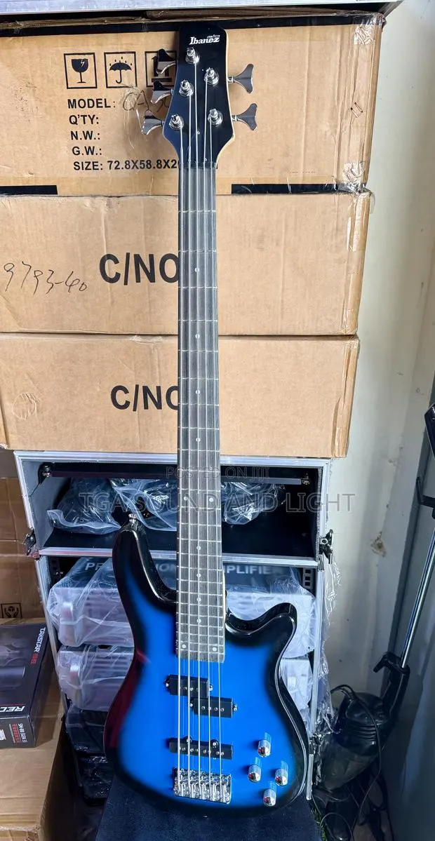 Ibanez Gio Series 5 Strings Bass Guitar - Blue(Free Bag,strap) · Photo 1