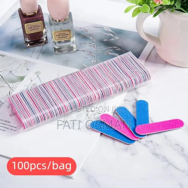 100pcs Mini Double Sided Nail File Disposable Buffer · Photo 1