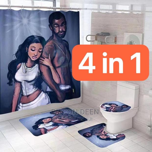 Shower Curtains +Toilet Set(4 in One)Avaible in Diff Design · Photo 1
