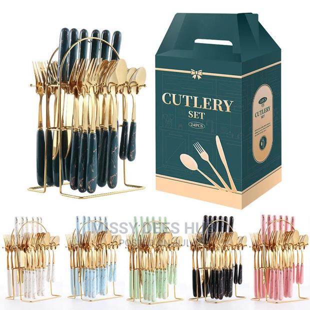 24pcs Luxurious Cutlery Set + Stand · Photo 3