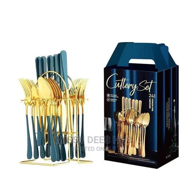 24pcs Luxurious Cutlery Set + Stand · Photo 6