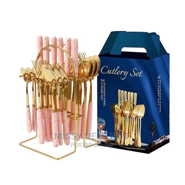 24pcs Luxurious Cutlery Set + Stand · Photo 7